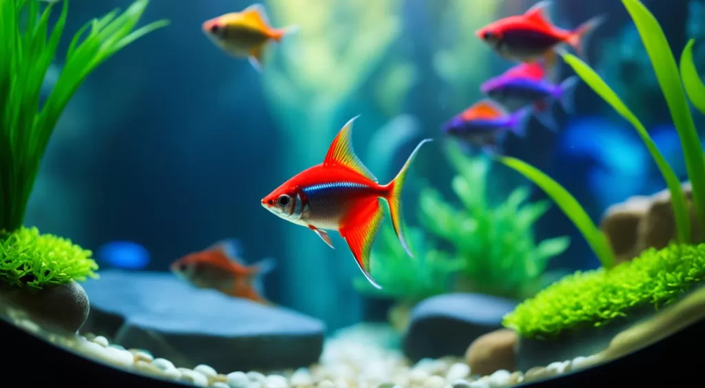 Aquário para Peixe Tetra Arco-Íris Vermelho