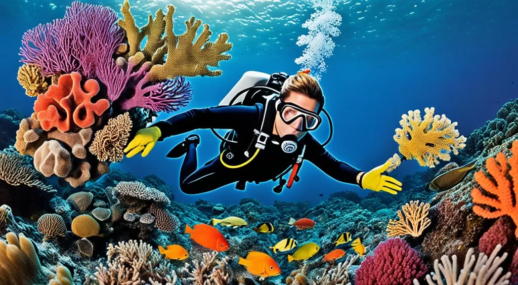 Escolha dos corais e invertebrados