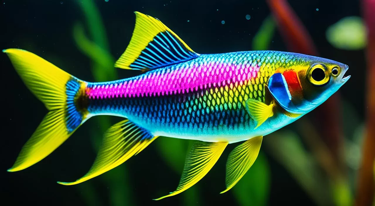 Peixe Tetra Arco-Íris Néon Amarelo