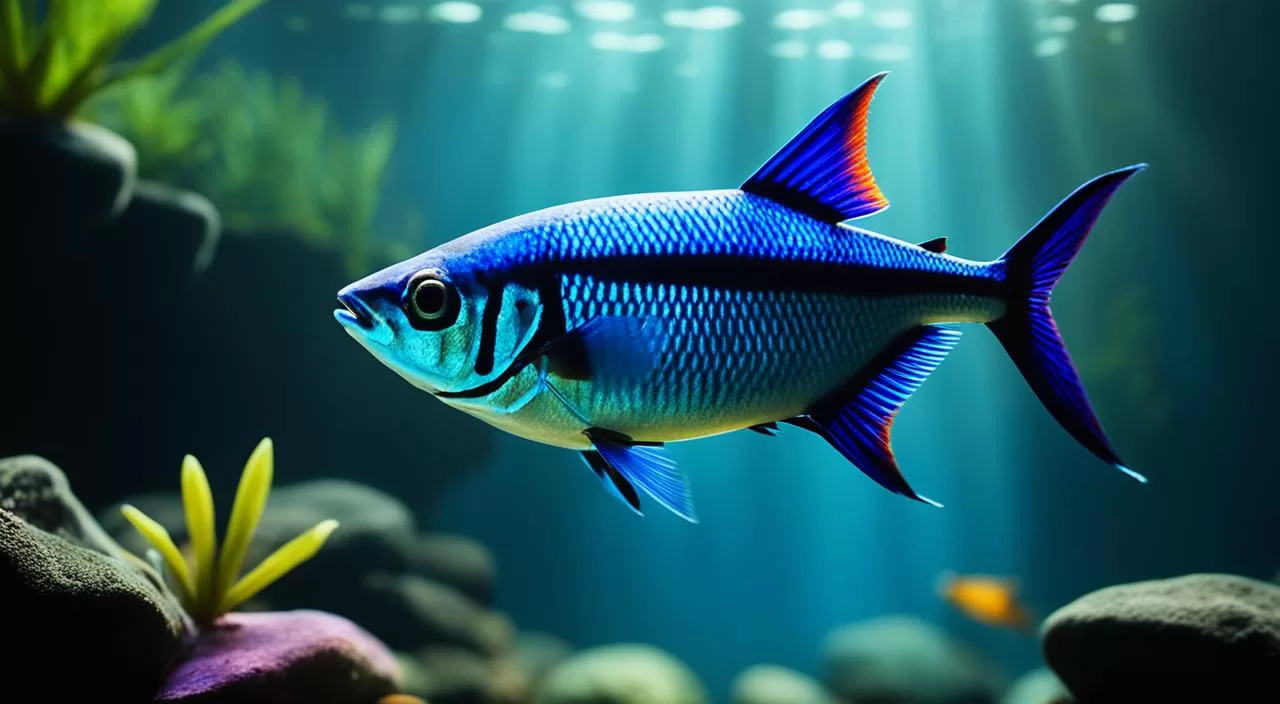 Peixe Tetra Arco-Íris Néon Azul Marinho