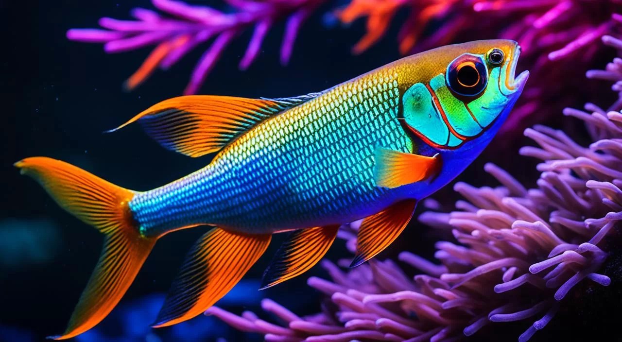 Peixe Tetra Arco-Íris Néon Laranja