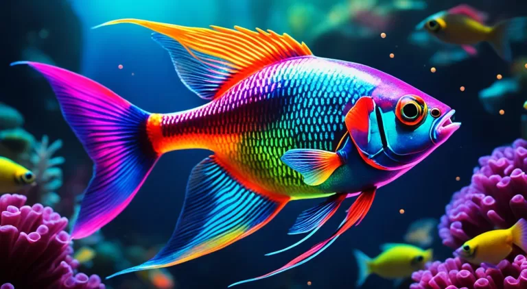 Peixe Tetra Arco-Íris Néon Multicolorido