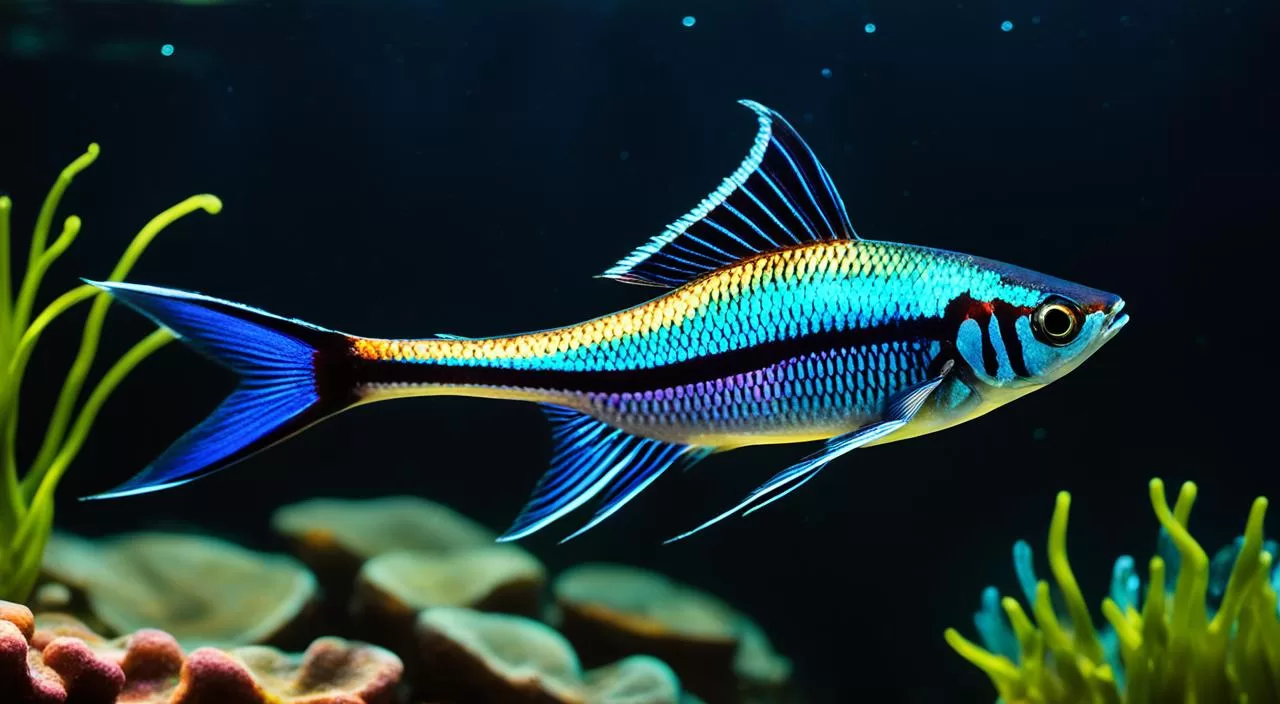 Peixe Tetra Arco-Íris Néon Preto