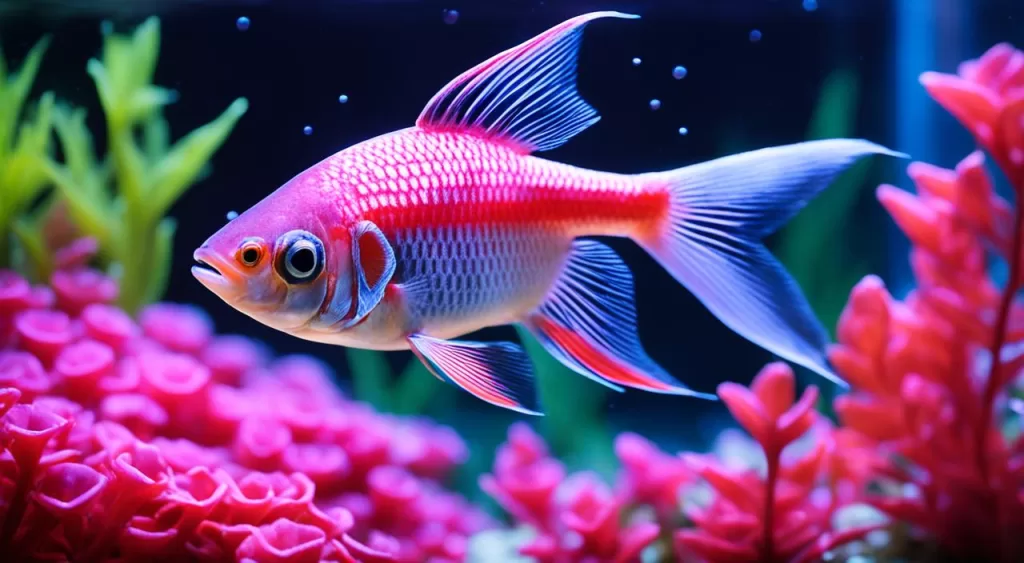 Reprodução de peixe Tetra Rosa