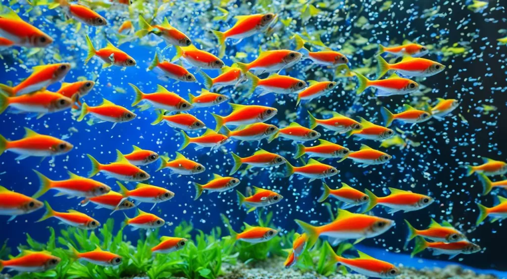 alimentação de Tetra Neon alimentação de Tetra Neon