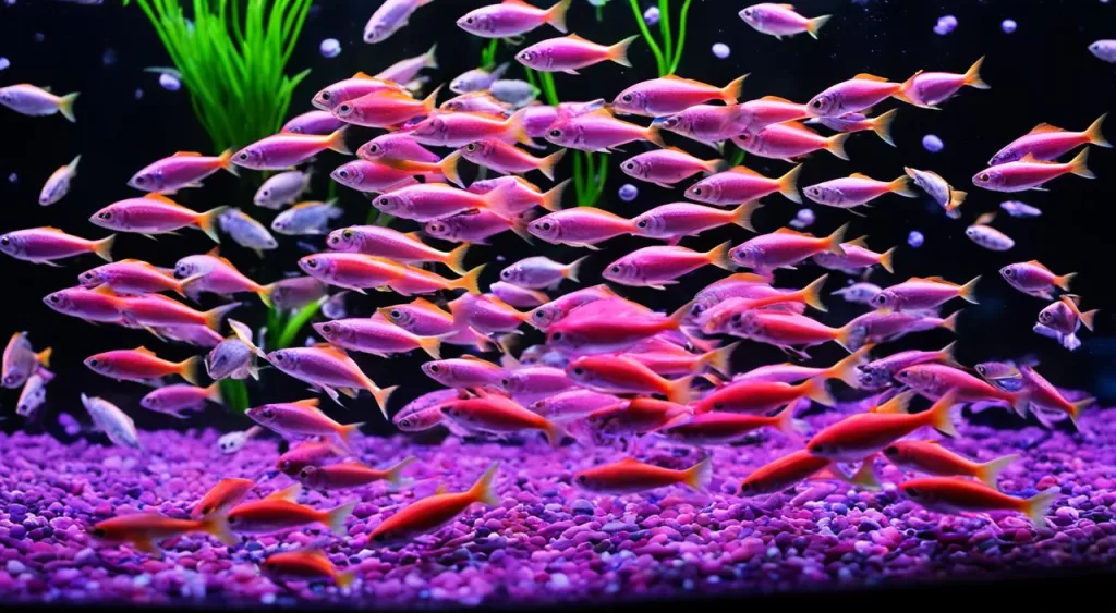 alimentação de peixe tetra rosa