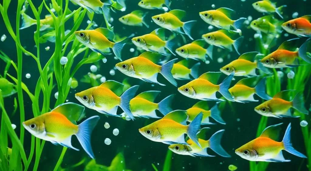 alimentação de peixe tetra verde