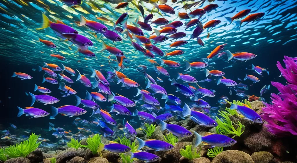 alimentação de peixe tetra violeta