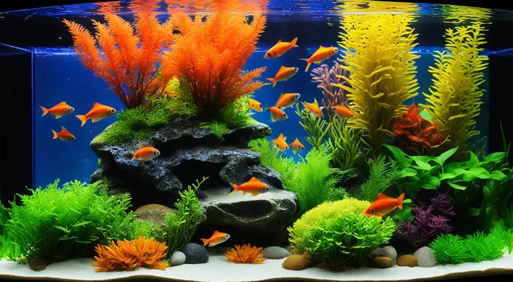 aquário para peixe Tetra Arco-Íris Laranja