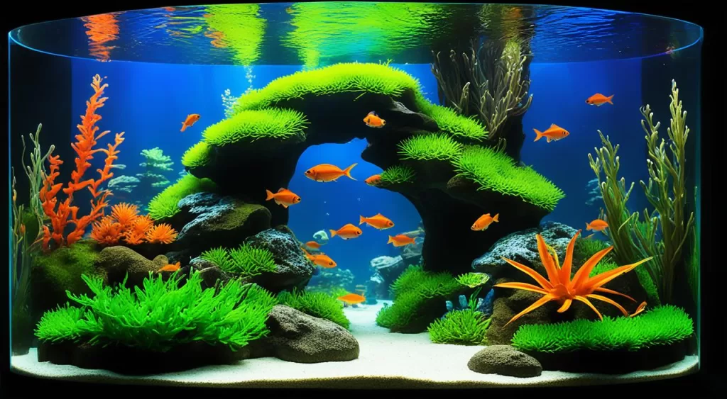 aquário para peixe tetra arco-íris néon laranja