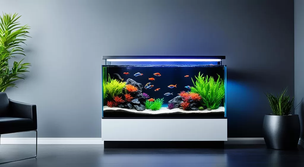 aquário para peixe tetra arco-íris néon preto