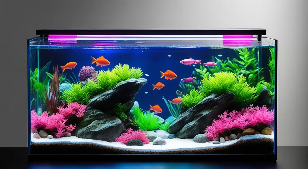 aquário para peixe tetra arco-íris néon rosa