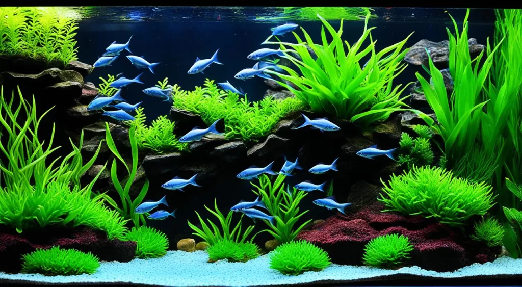 aquário para peixe tetra arco-íris preto