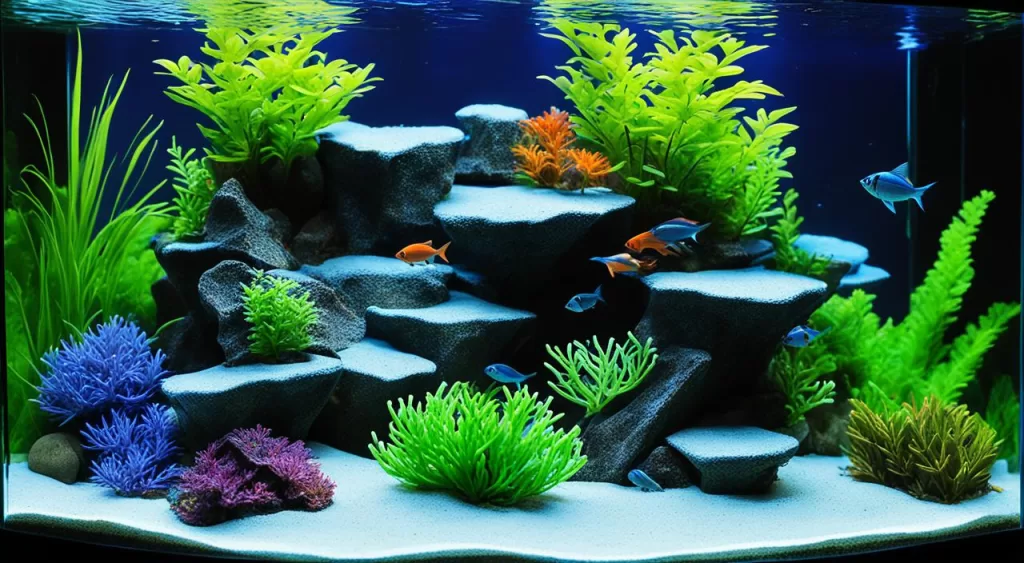 aquário para peixe tetra azul