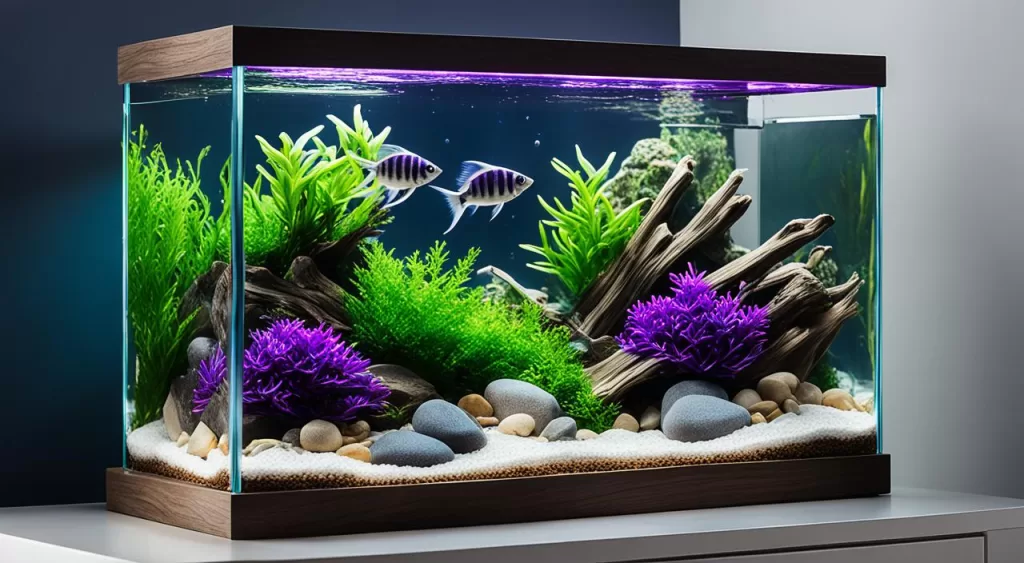 aquário para peixe tetra roxo