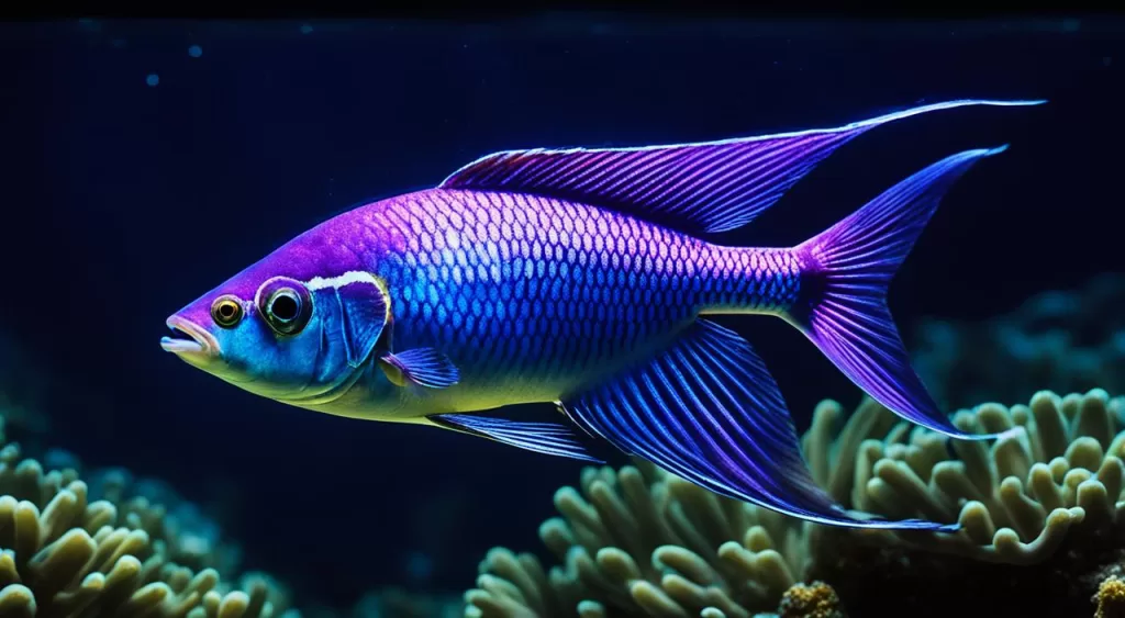 brilho e mistério do Peixe Tetra Violeta