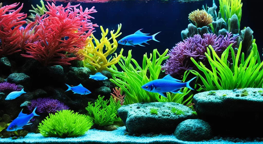 cuidados com peixe tetra arco-íris néon azul