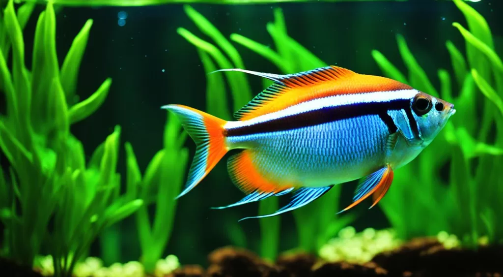 cuidados com peixe tetra arco-íris néon laranja