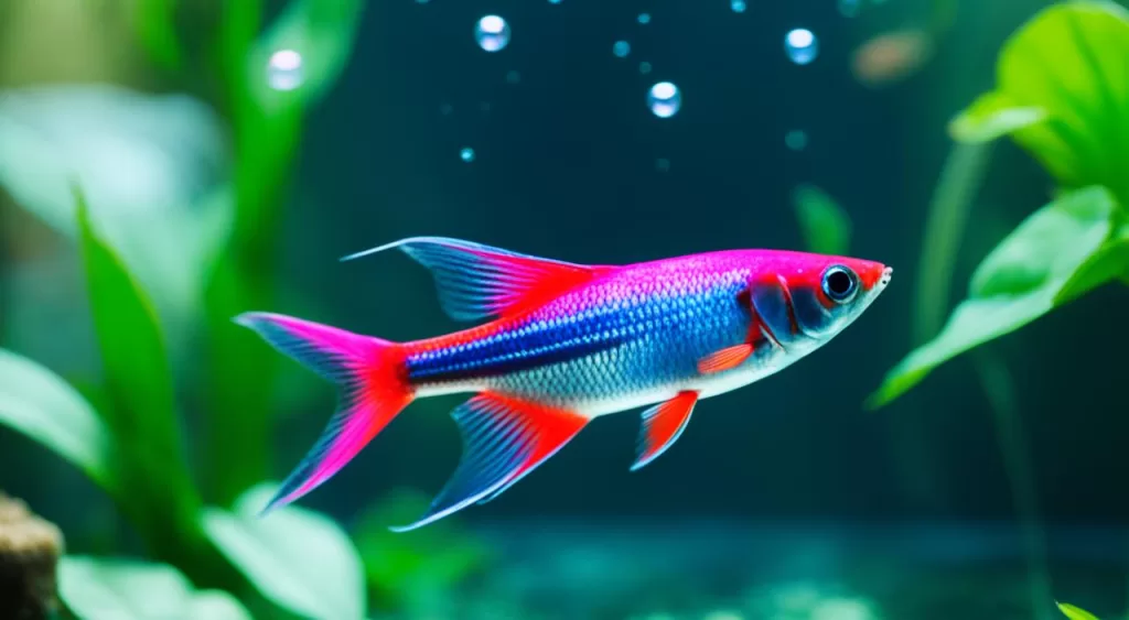 cuidados com peixe tetra arco-íris néon rosa