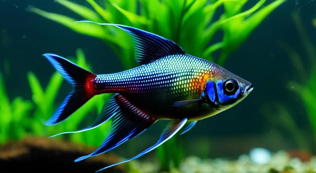cuidados com peixe tetra arco-íris preto