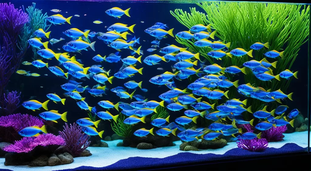 escolha de peixe tetra arco-íris néon azul