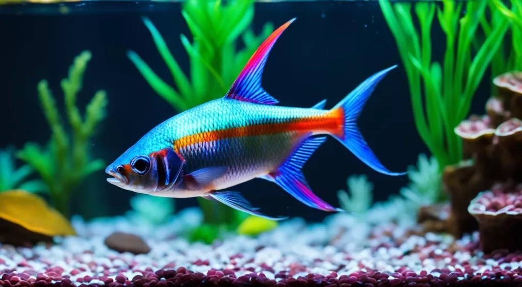 escolha de peixe tetra arco-íris néon prata
