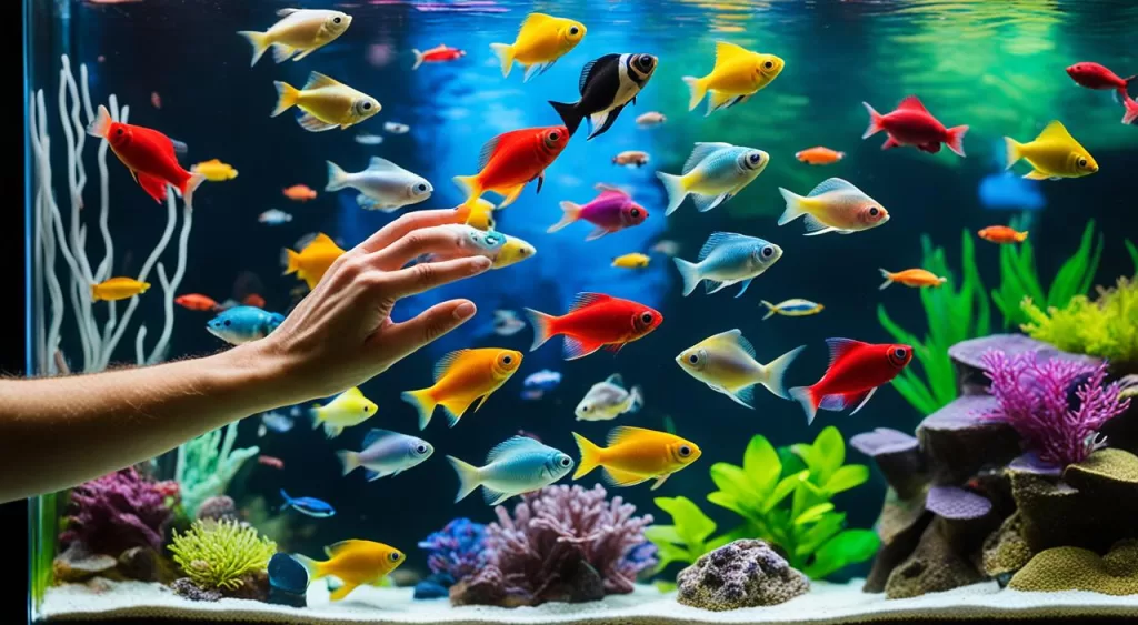 escolha de peixe tetra multicolorido