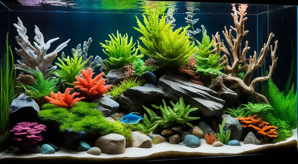 materiais para decoração de aquário