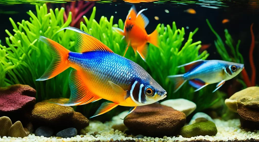 reprodução de peixe Tetra Arco-Íris Laranja