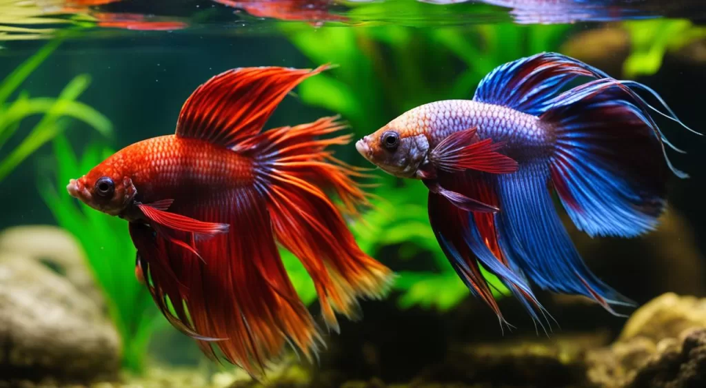 reprodução de peixe betta crown tail
