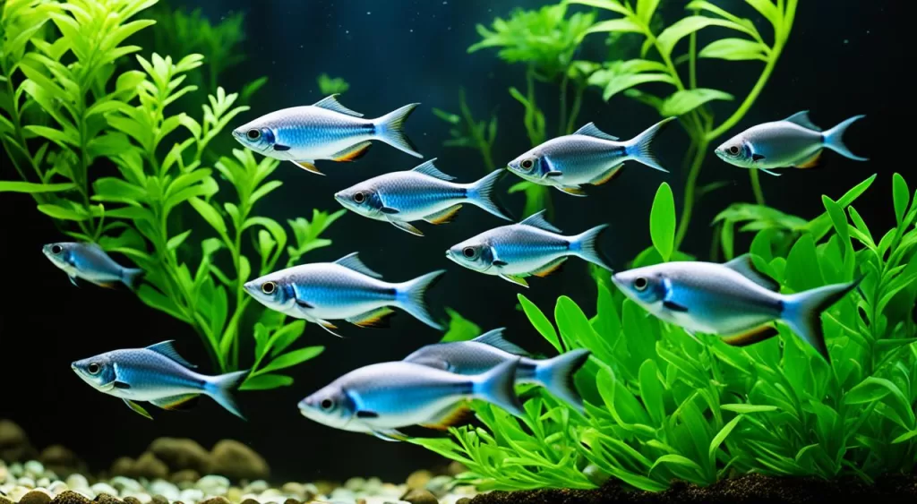 reprodução de peixe tetra prata