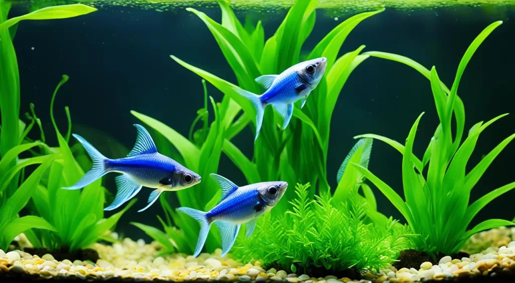 reprodução de peixe tetra verde