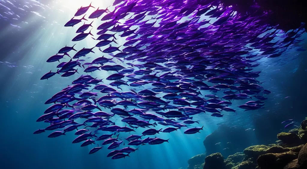 tipos de peixe tetra arco-íris néon roxo