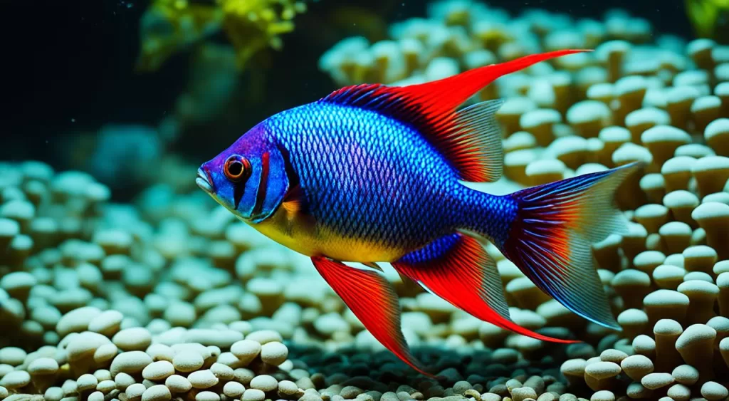 tipos de peixe tetra arco-íris néon vermelho