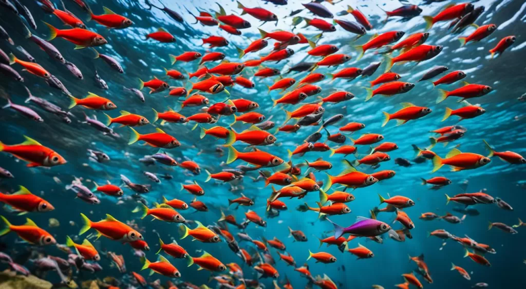 tipos de peixe tetra arco-íris vermelho