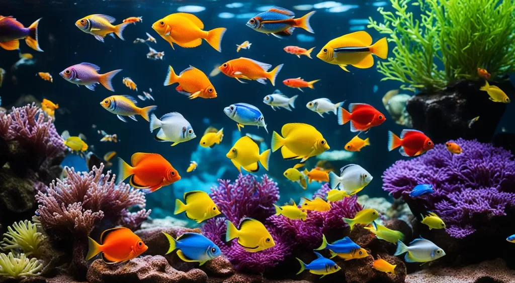 variedade de peixes para aquários