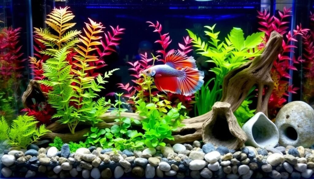 decoração para aquario betta