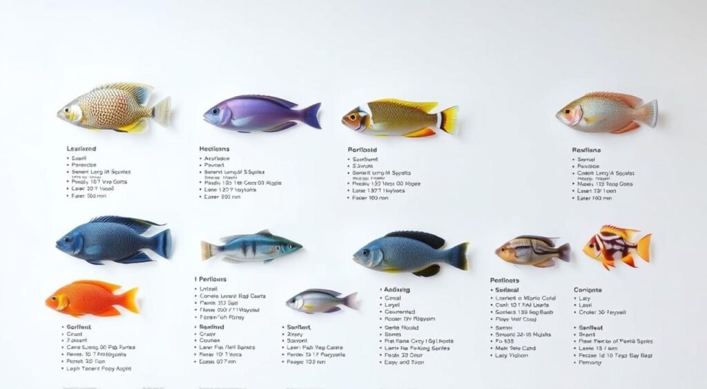 especificações técnicas dos peixes