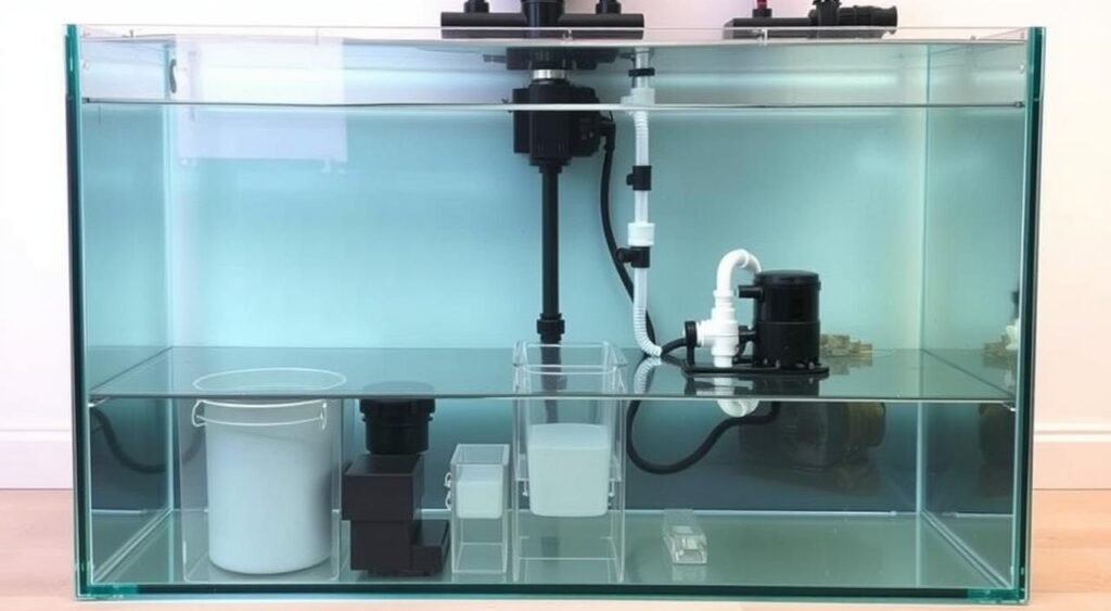montagem de sump para aquário